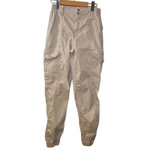 Garage Tan Cargo Jogger Pants High Waisted Utility Streetwear Khaki Trousers XS